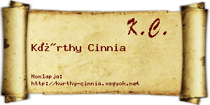 Kürthy Cinnia névjegykártya